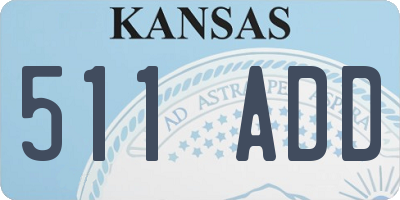 KS license plate 511ADD