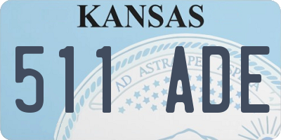 KS license plate 511ADE