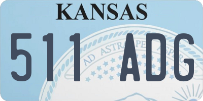 KS license plate 511ADG
