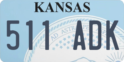 KS license plate 511ADK