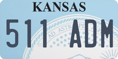 KS license plate 511ADM
