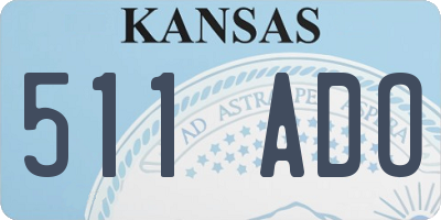 KS license plate 511ADO