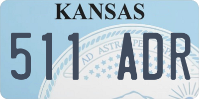 KS license plate 511ADR