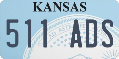 KS license plate 511ADS