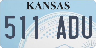 KS license plate 511ADU