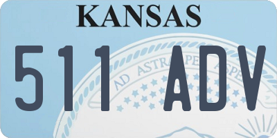 KS license plate 511ADV