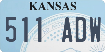 KS license plate 511ADW
