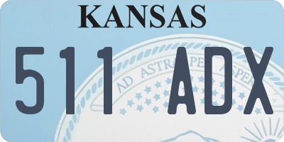 KS license plate 511ADX