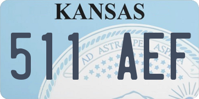 KS license plate 511AEF