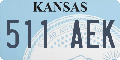 KS license plate 511AEK