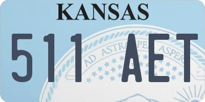 KS license plate 511AET