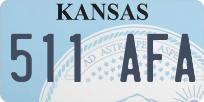 KS license plate 511AFA