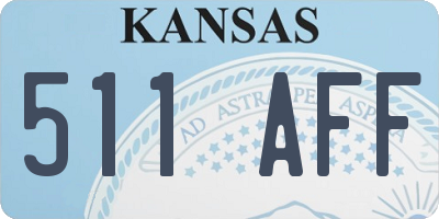 KS license plate 511AFF