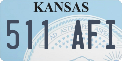 KS license plate 511AFI