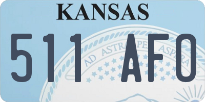 KS license plate 511AFO
