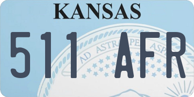 KS license plate 511AFR