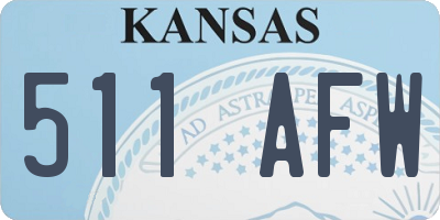 KS license plate 511AFW
