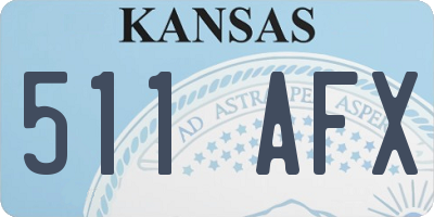 KS license plate 511AFX