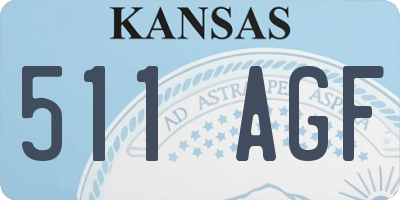 KS license plate 511AGF