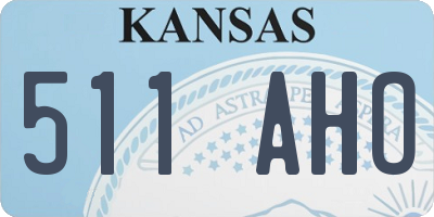 KS license plate 511AHO