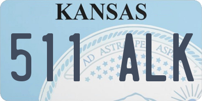 KS license plate 511ALK