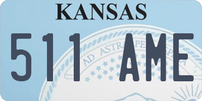 KS license plate 511AME