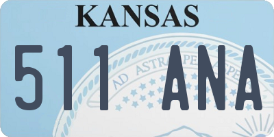 KS license plate 511ANA