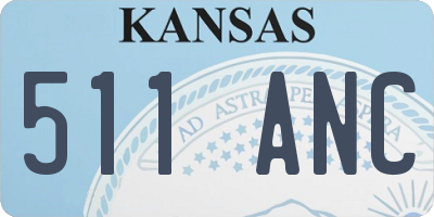 KS license plate 511ANC