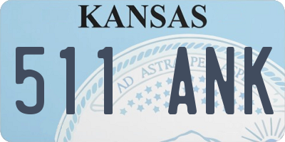 KS license plate 511ANK