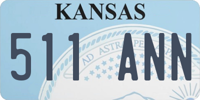 KS license plate 511ANN