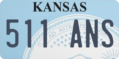 KS license plate 511ANS