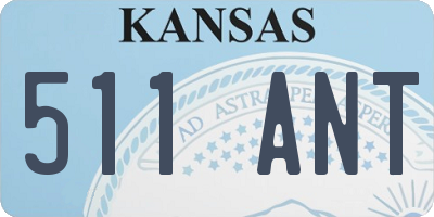 KS license plate 511ANT