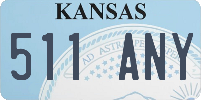 KS license plate 511ANY