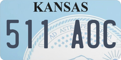 KS license plate 511AOC