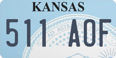 KS license plate 511AOF