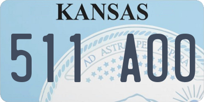 KS license plate 511AOO