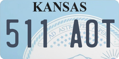 KS license plate 511AOT