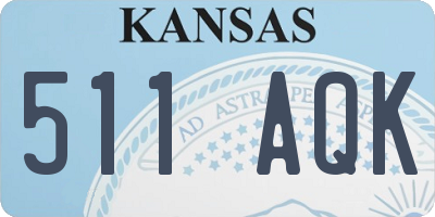 KS license plate 511AQK