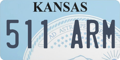 KS license plate 511ARM