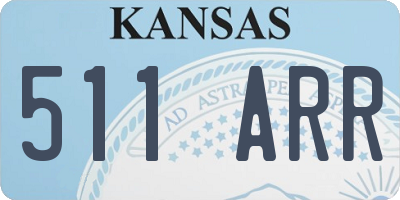 KS license plate 511ARR