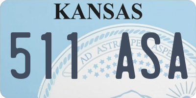 KS license plate 511ASA