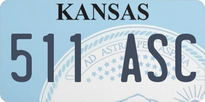 KS license plate 511ASC