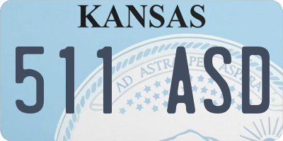 KS license plate 511ASD