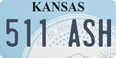 KS license plate 511ASH