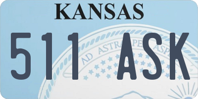 KS license plate 511ASK