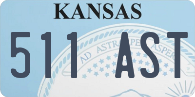 KS license plate 511AST