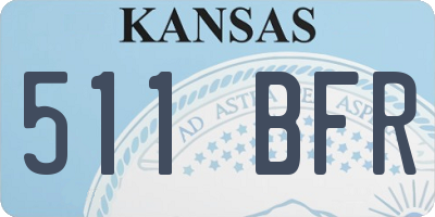 KS license plate 511BFR