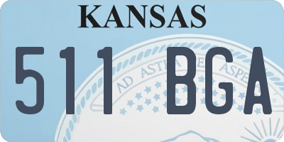 KS license plate 511BGA