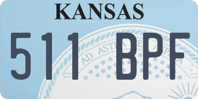 KS license plate 511BPF
