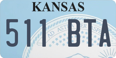 KS license plate 511BTA